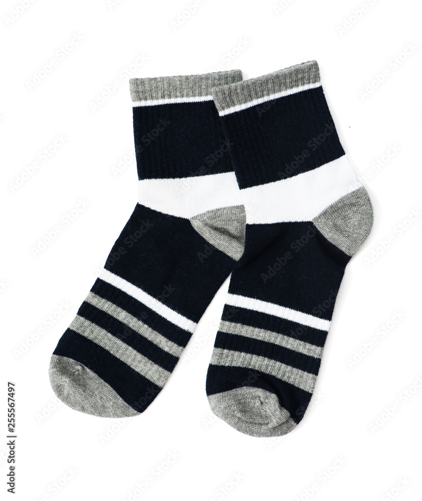 Pair of socks isolated on a white background, Top view, Clipping Path Pair of socks isolated on a white background, Top view, Clipping Path
