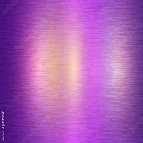 Vector foil purple metallic texture with shiny scratched surface, polished imitation background. Brushed steel glowing coating. Holographic theme design illustration for prints, posters, ads, banners.