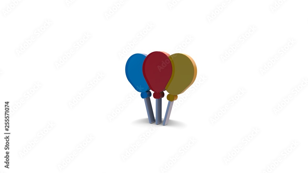 3d color icon of balloons 3d color icon of balloons