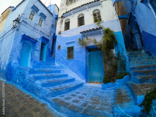 The blue painted streets of Chefchaouen, Morocco © Oleksandr