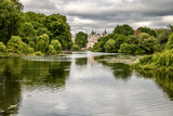 view of Buckingham Palace from St James Park in London England