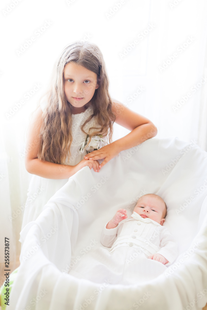 Girl with little brother Girl with little brother