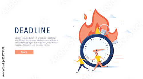 Deadline concept illustration, perfect for web design, banner, mobile app, landing page, vector flat design