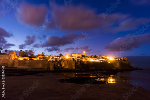 Night view on Kasbah of the udayas in Rabat, The capital of Morocco