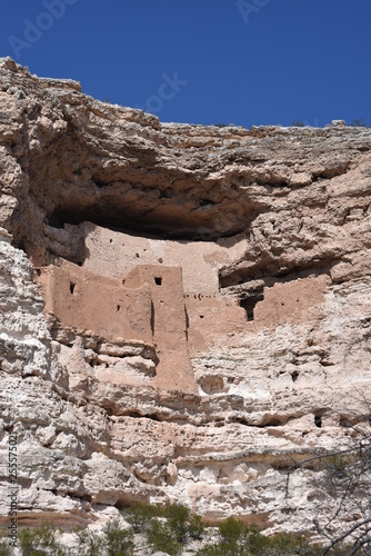 Camp Verde  AZ.  U.S.A.  Jan. 13  2018. Arizona Montezuma Castle National Monument-winter slumber. Native American Sinagua Indians well-preserved group of limestone   mortar cliff dwellings circa 1125