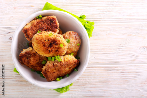 Fish cakes in a bowl