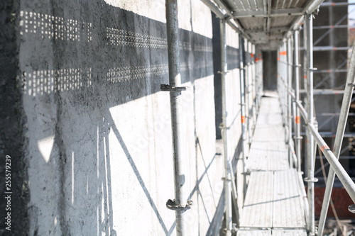 a piece of dirty construction scaffolding