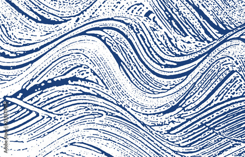 Grunge texture. Distress indigo rough trace. Ecsta