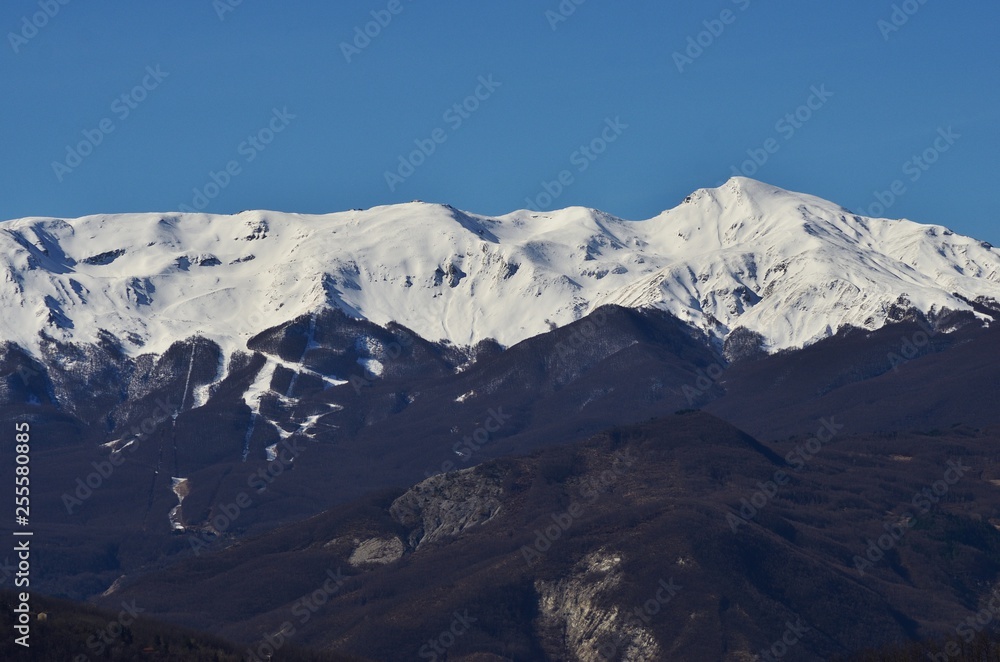 White mountain for skiing