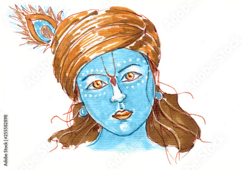 Lord Krishna painting from Russia