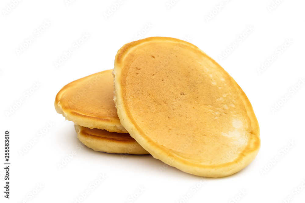 Pancakes on white.