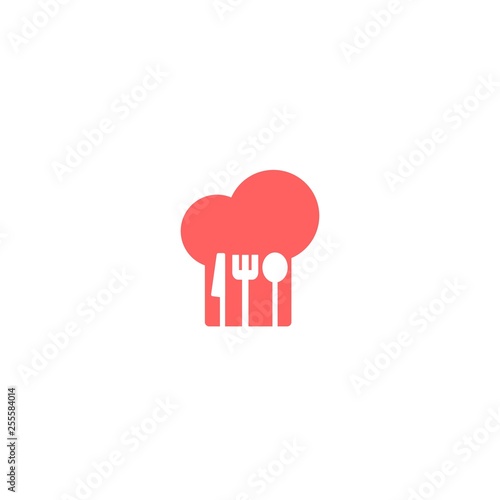 abstract chef hat for professional cooking food and beverage vector logo design