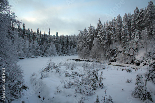 Scenic Patoniva River view, Oulanka National park, Finland  © free2trip