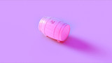 Pink Barrel with Hoops 3d illustration 3d render