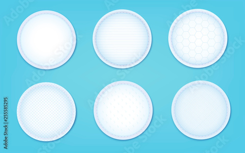 A set of cotton pads with a different texture, hypoallergenic sanitary pads.