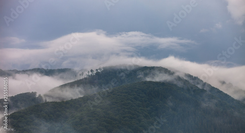 clouds over mountains