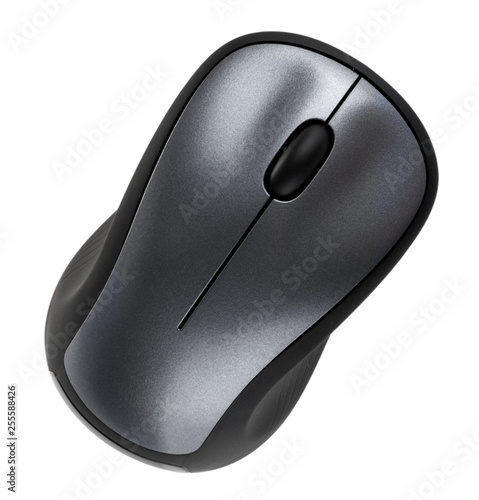 computer mouse top view clipping path photo