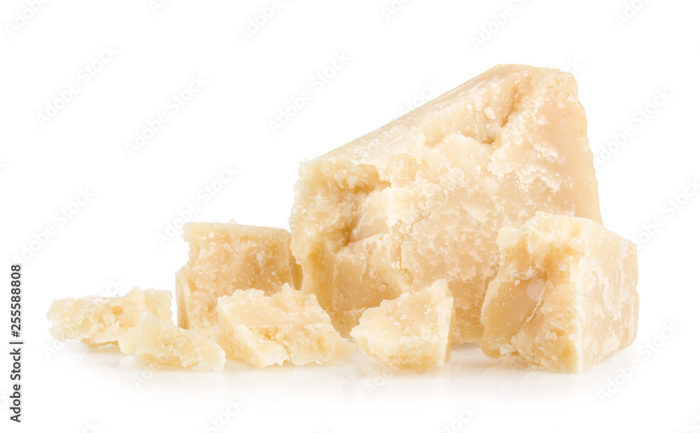 parmesan cheese isolated on white background