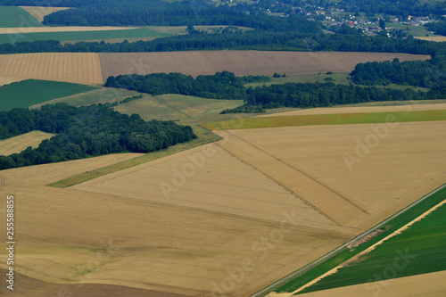 Ecouis, France - july 7 2017 : aerial picture of the landscape photo