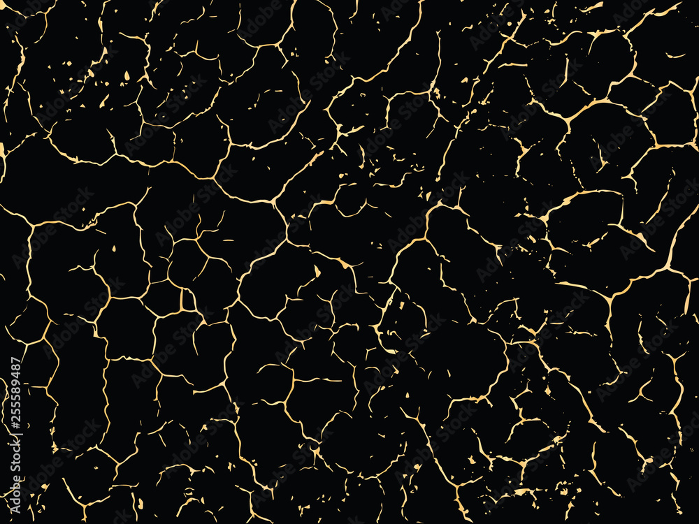 Fototapeta premium Patina scratch golden elements. Vector gold grunge texture. Trendy glamour background.
