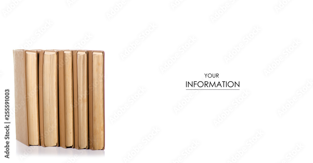 Stack of books pattern on a white background. Isolation Stack of books pattern on a white background. Isolation