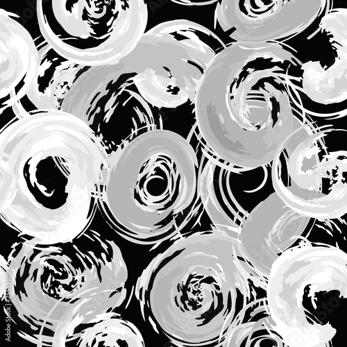 Pattern of curlicues paints. Abstract circle grunge texture.