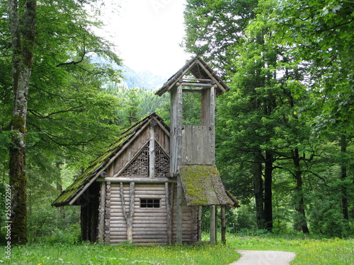 hut in the mountain forest