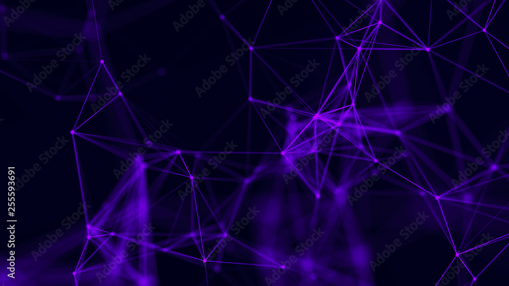 Big data visualization. Abstract background with connecting dots and lines. 3D rendering. High resolution. Big data visualization. Abstract background with connecting dots and lines. 3D rendering. High resolution.