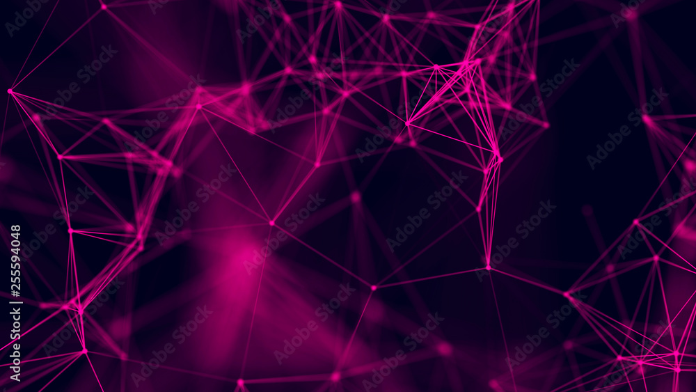 Big data visualization. Abstract background with connecting dots and lines. 3D rendering. High resolution. Big data visualization. Abstract background with connecting dots and lines. 3D rendering. High resolution.