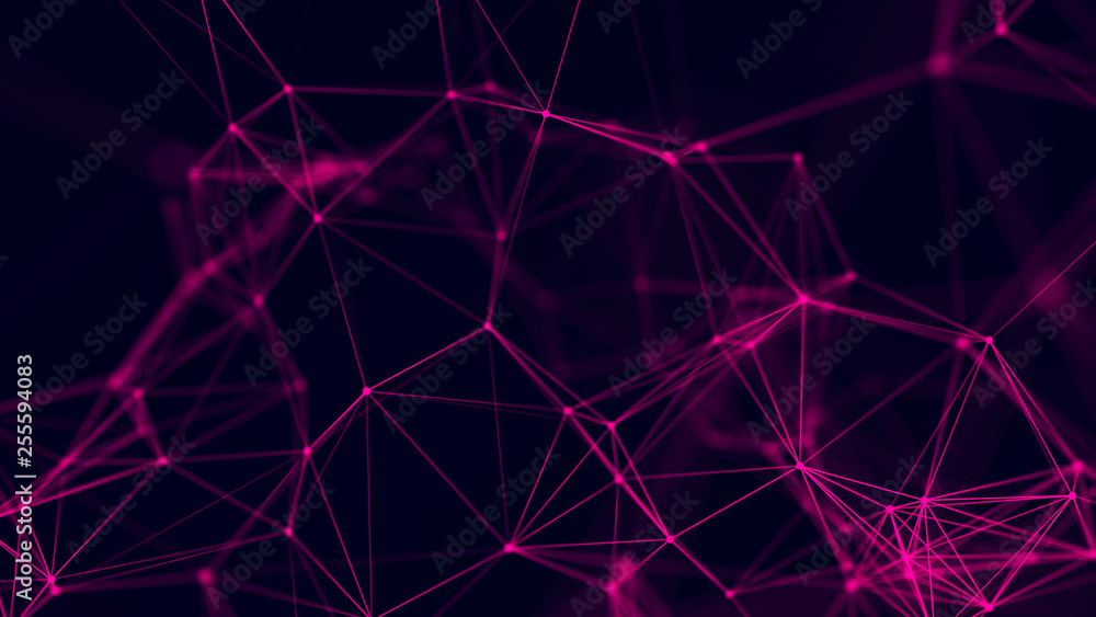 Big data visualization. Abstract background with connecting dots and lines. 3D rendering. High resolution. Big data visualization. Abstract background with connecting dots and lines. 3D rendering. High resolution.