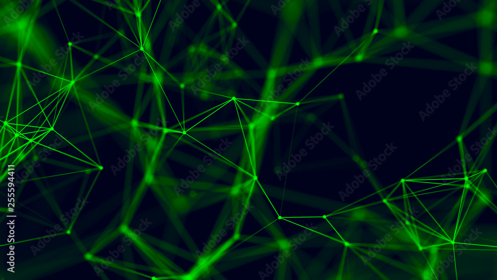 Big data visualization. Abstract background with connecting dots and lines. 3D rendering. High resolution. Big data visualization. Abstract background with connecting dots and lines. 3D rendering. High resolution.