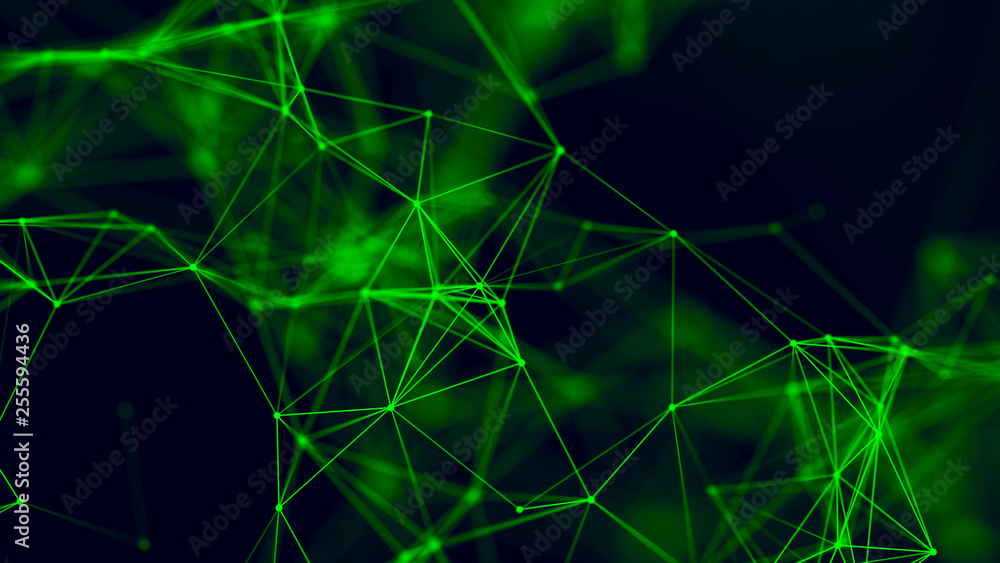 Big data visualization. Abstract background with connecting dots and lines. 3D rendering. High resolution. Big data visualization. Abstract background with connecting dots and lines. 3D rendering. High resolution.