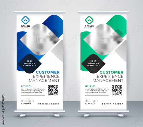 abstract business professional roll up banner design