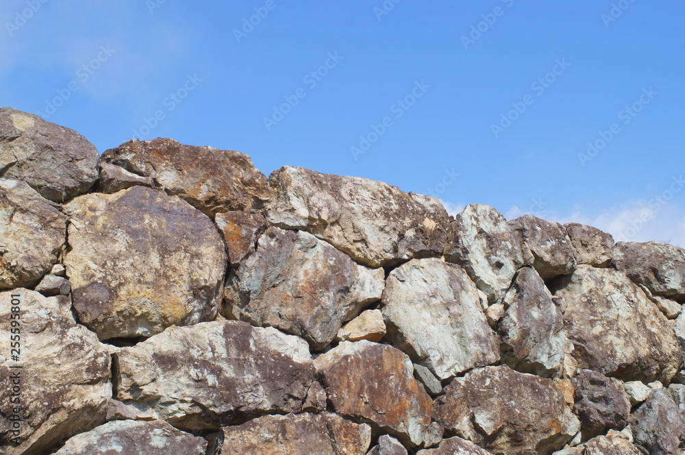 Japanese castle stone wall