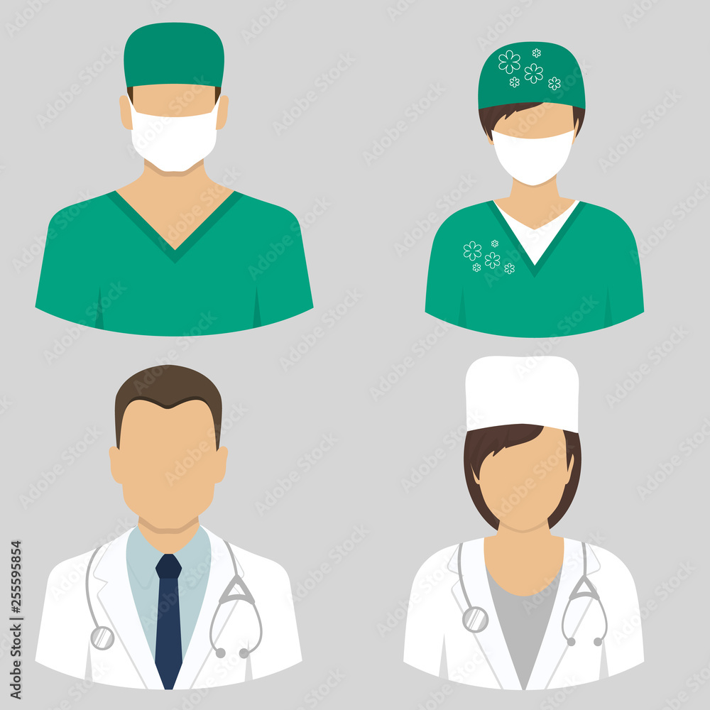 Medical icons. Doctor and nurse avatars. vector Medical icons. Doctor and nurse avatars. vector
