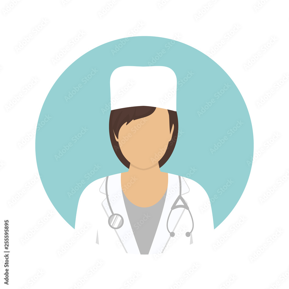 Medical icons. Doctor and nurse avatars. vector illustration