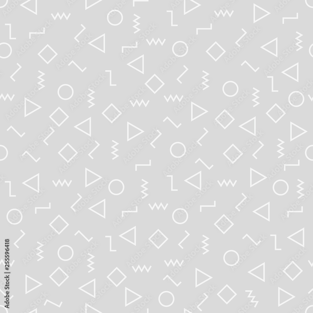 Vector modern abstract geometry memphis pattern.Colour seamless geometric background . Subtle pillow and bed sheet minimal design. Creative art deco. Hipster fashion print. Vector illustration EPS10.