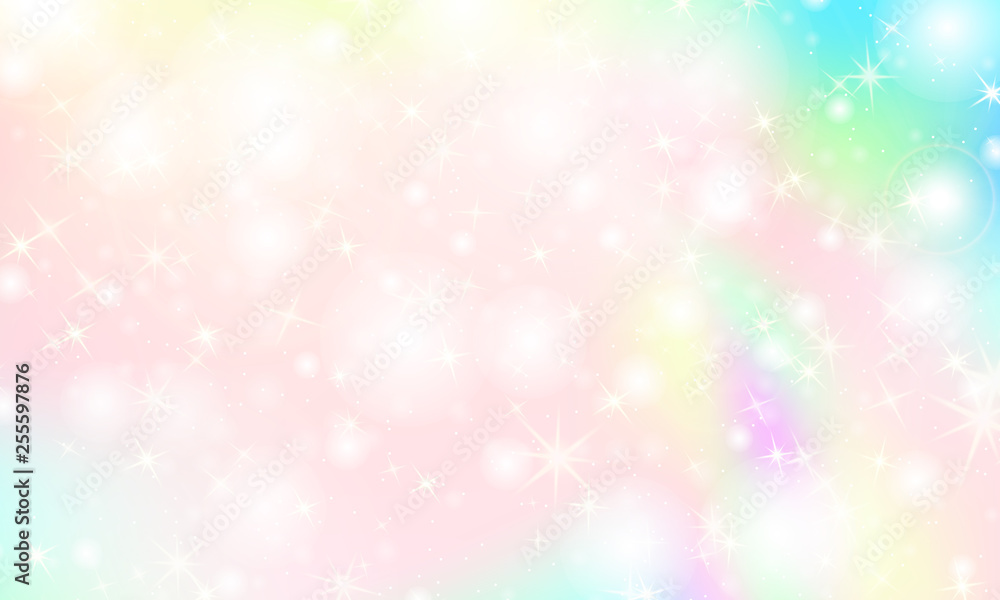 Unicorn rainbow background. Holographic sky Unicorn rainbow background. Holographic sky
