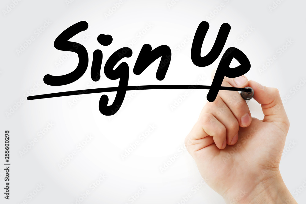 Sign Up text with marker, business concept background Sign Up text with marker, business concept background
