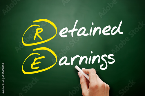 RE - Retained Earnings acronym, business concept background