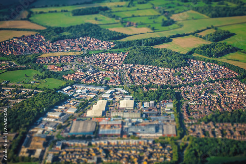 Aerial shot of the rural english landscape photo