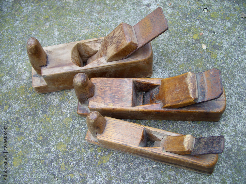 old wooden tools