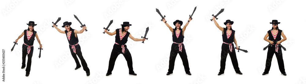 Man pirate isolated on the white background Man pirate isolated on the white background