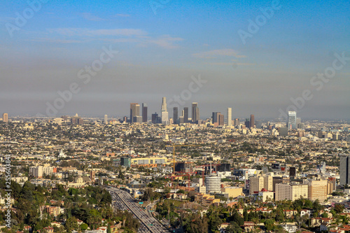 Downtown of Los Angeles viewed from the distance