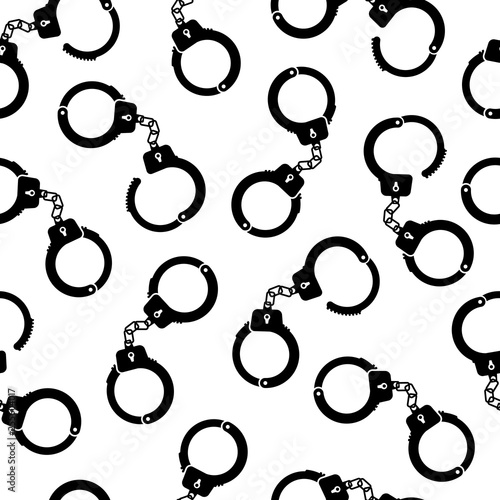 Handcuffs pattern repeat seamless in black color