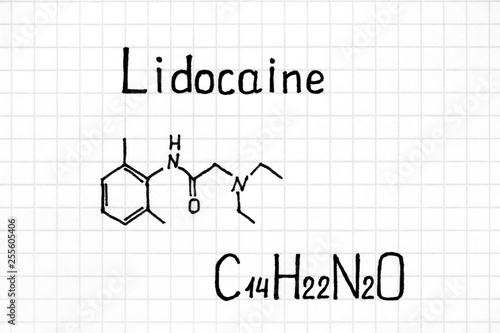 Chemical formula of Lidocaine.
