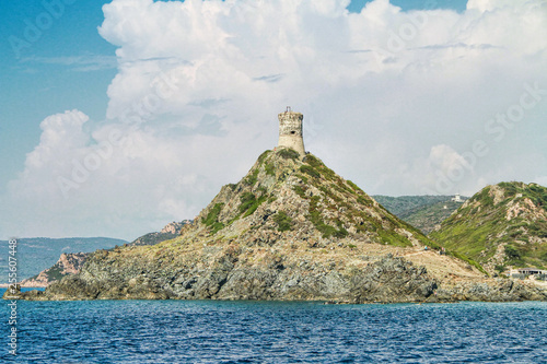 Genoese tower on Sanguinaires peninsula near Ajaccio, Corsica photo