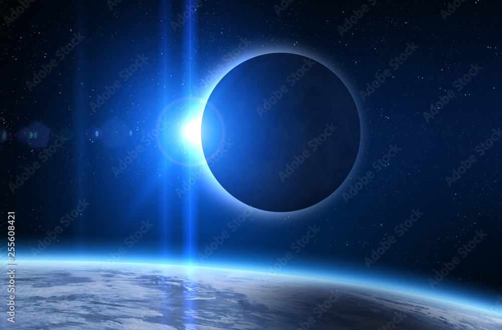 Fototapeta Zaćmienie Słońca, Księżyc i Ziemia.