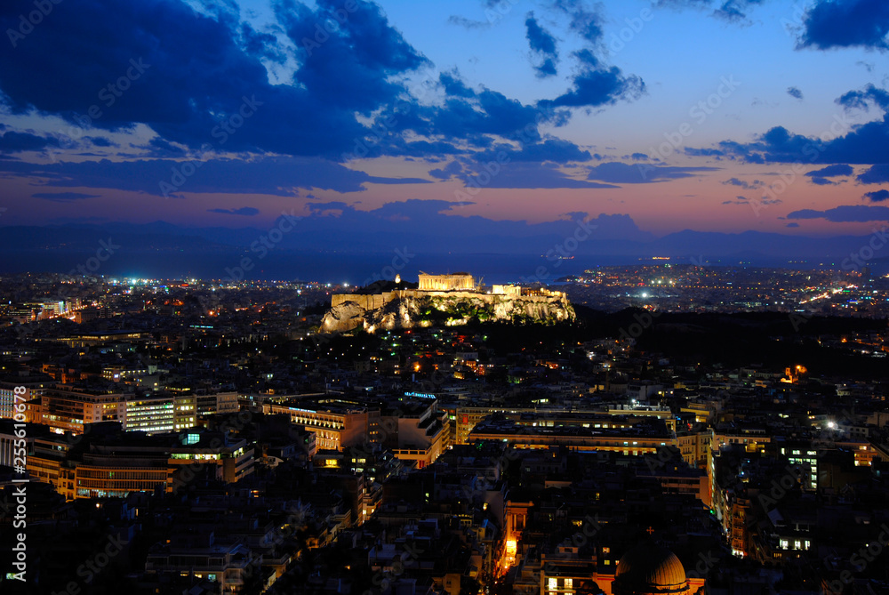 Athens view before night