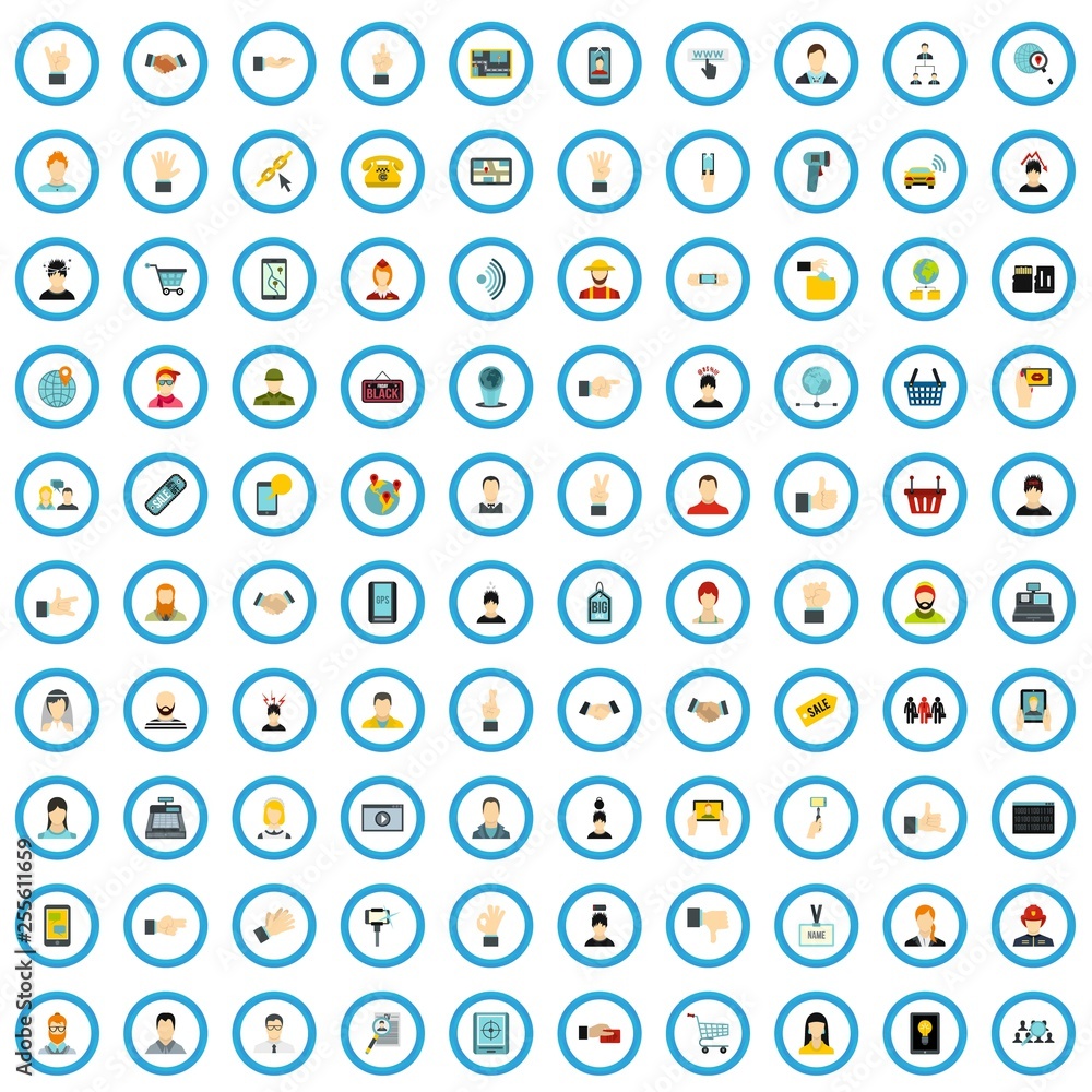 100 handset section icons set in flat style for any design vector illustration 100 handset section icons set in flat style for any design vector illustration